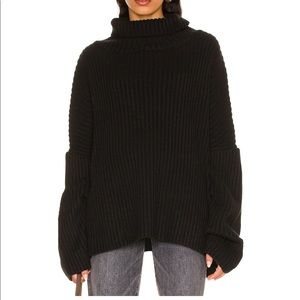 Revolve Casey Sweater Black Chunky Turtle Neck - image 1